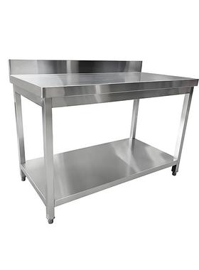 不作锈钢工台可移厨房操作台工桌带背板打动荷WXV台打包装台面作