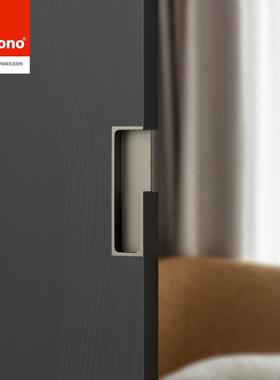 if拉oono升手级钛琅灰色口袋隐形手推拉门移门IFM暗拉一体内藏把