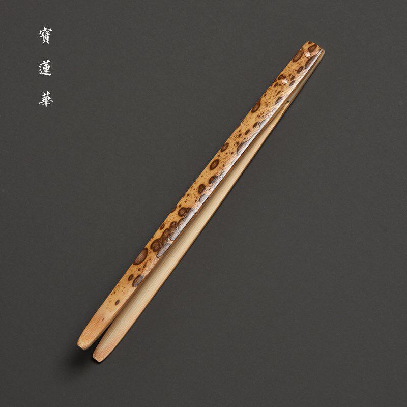 老料梅鹿竹茶夹 宝莲华特选花纹竹茶杯夹子 茶道夹六君子茶具配件