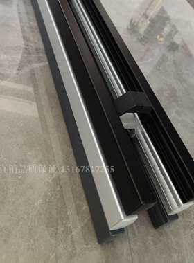 方管玻璃门大拉手铝合金肯德基木门长拉手有框门大门把手灰色黑色