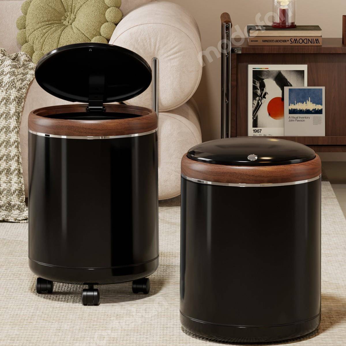 高卧颜值垃圾桶客厅见详情盖厨房卫生间家用大号大容量带带轮可移