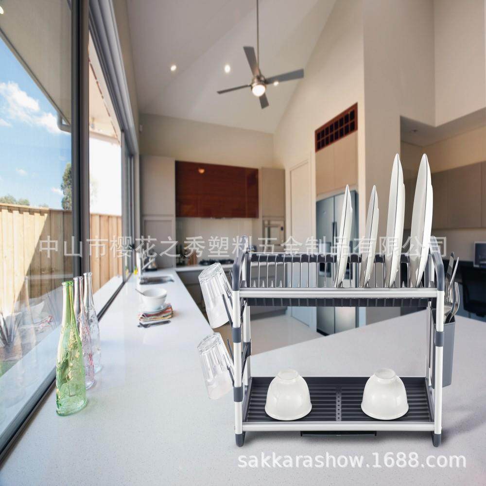 多功能碗柜空铝家TA-6249用厨台收面餐具置物架房碗碟太沥水简约