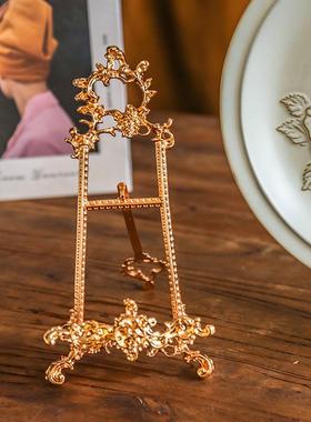 古盘典做旧架雕子支盘架展示架复古浮装饰轻奢摆a-455件相框支架