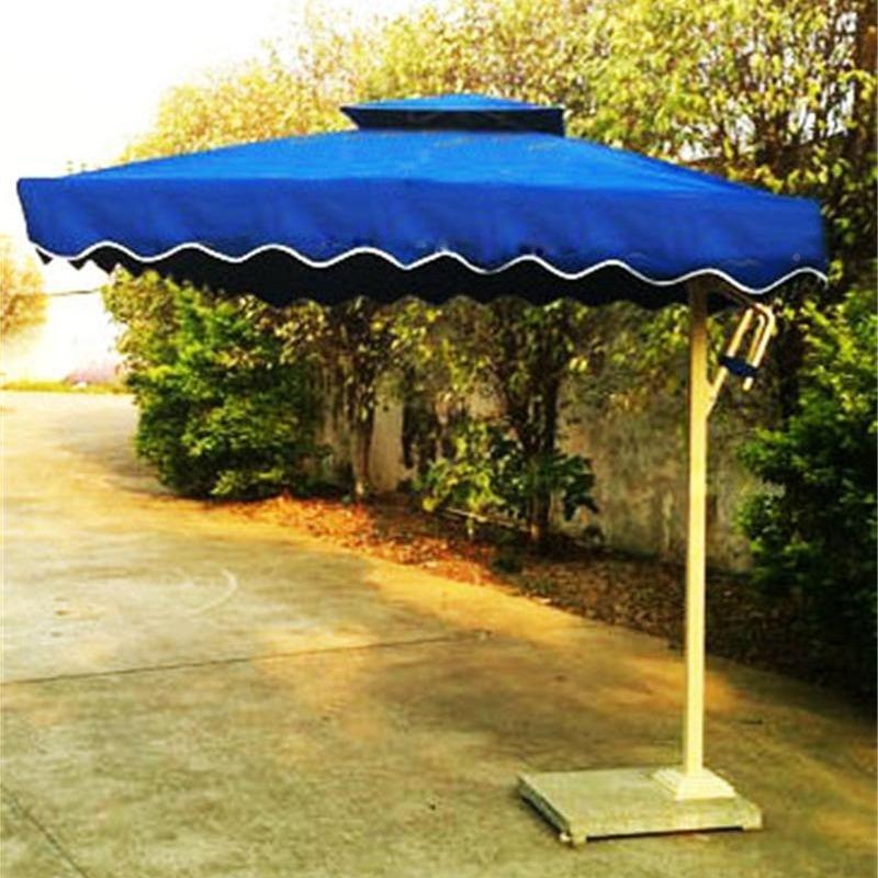 刷单边岗501亭庭院侧立柱伞休闲边户外遮阳棚可印广伞告保安站伞