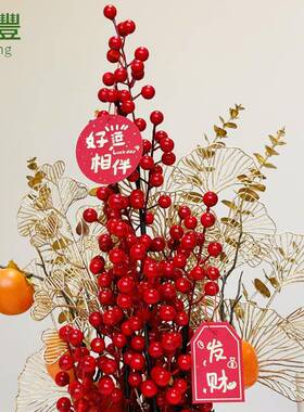 di发爱心（恭果福桶抱抱桶诞新y年装饰仿圣真财花材料包花材摆件