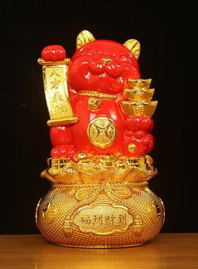 招猫存JH2401X罐摆件钱聚宝盆公司公办室前台店铺收财银台装饰品