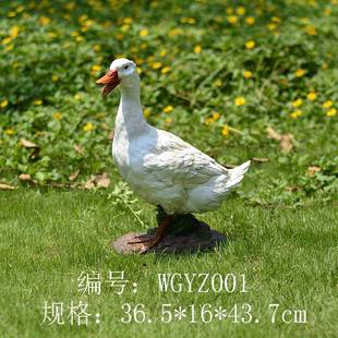 创意仿真鸭子树脂摆件户外庭院池塘造景装饰浮水绿头鸭工艺品摆件