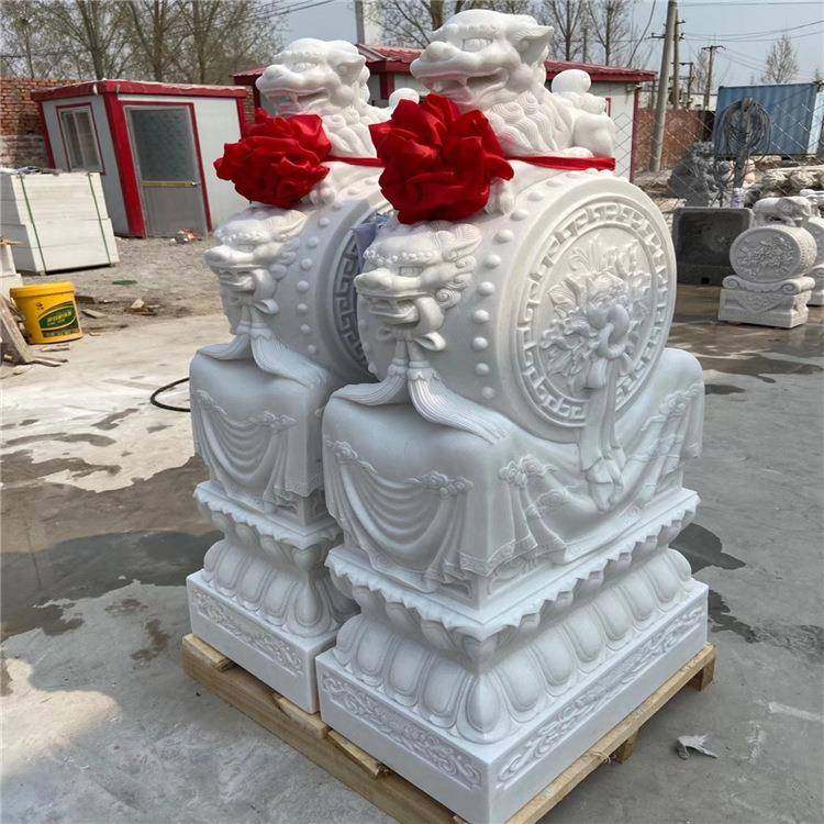 石雕仿古抱鼓石门墩汉白玉小象抱鼓石鼓石墩门鼓门蹲石象