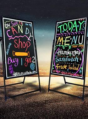 5070荧光板LED发光板电子小黑板广告板写字板留言板送支架包邮