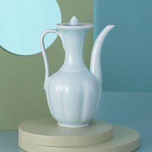 仿宋执壶陶瓷点茶工具手执壶汤瓶茶酒壶宋代斗茶比赛培训练习茶壶