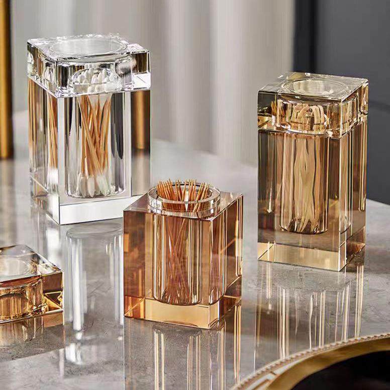 高颜值牙签筒家用轻奢高档水晶玻璃牙线收纳盒棉签盒客厅装饰摆件,机械设备,其他机械设备,淘宝优惠券,粉丝福利购,淘宝优惠卷