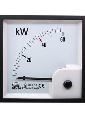 供应指针式三相三线功率表BE-9660kW100/5A380V方形开孔