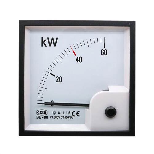 供应指针式三相三线功率表BE-9660kW100/5A380V方形开孔
