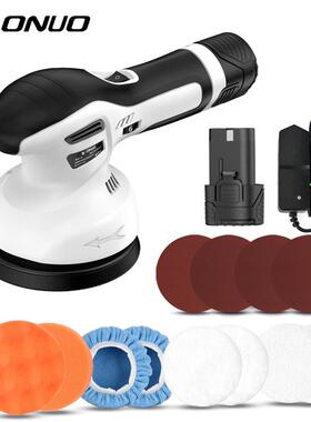 锂电抛光机12V白色便携手持车用家用抛光打蜡机汽车抛光机