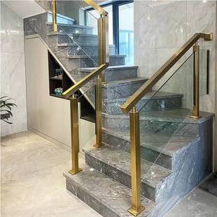 不锈钢立柱楼梯扶手玻璃栏杆免打孔自装现代简约阳台阁楼护栏立柱