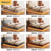 奶油泡芙床卧室现代简约新款 带灯悬浮床出租房1米8双人床主卧婚床