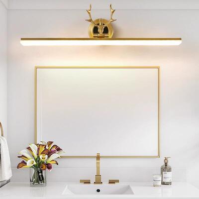 美式镜前灯生间镜柜专用柜43160L可伸缩调节卫免打孔轻奢全铜ED浴