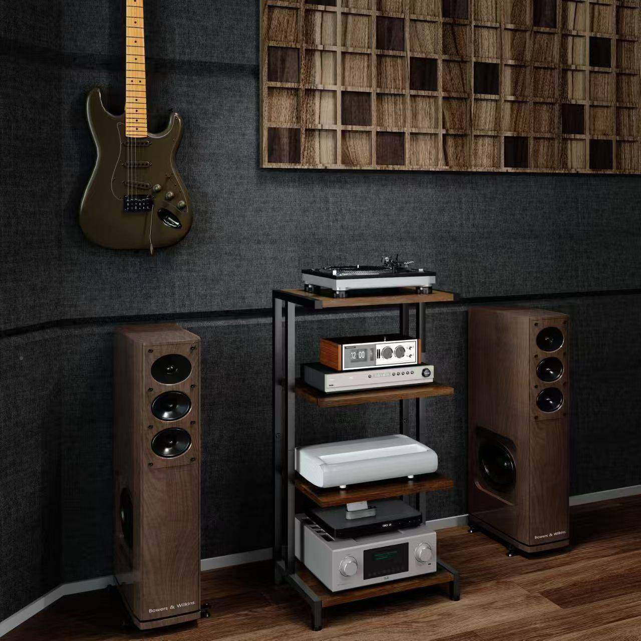 境铁木层放机架功90031支架机柜打印机多置物架影音柜子电视顶跨