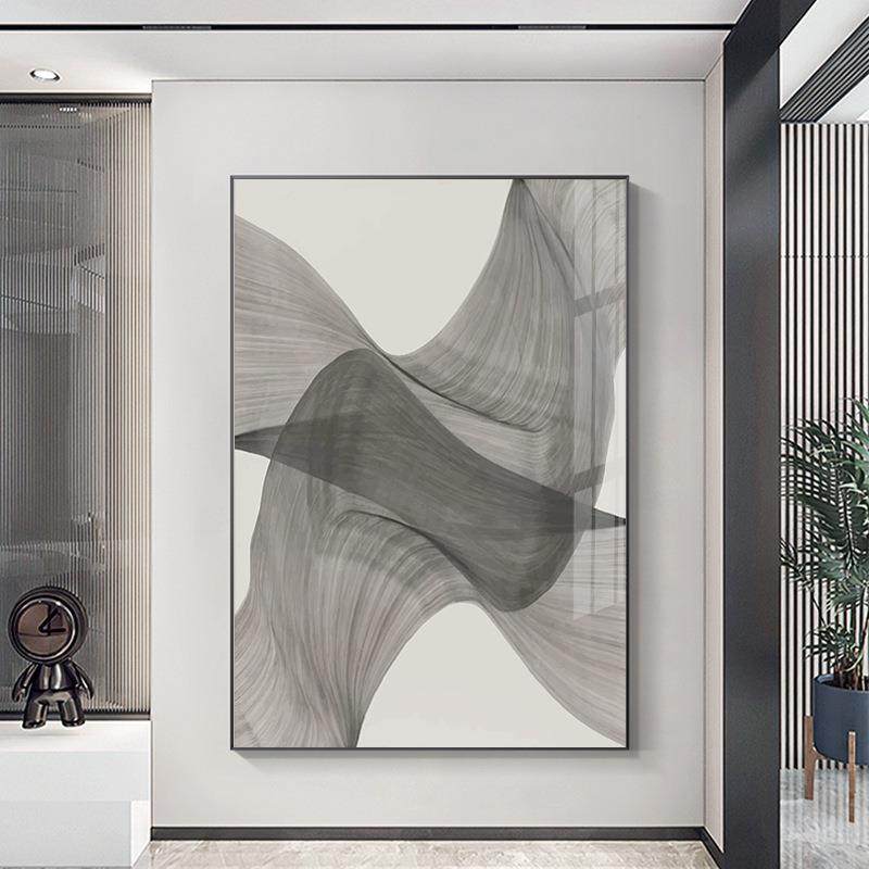 QX202204霜白现代简画约客厅装饰画抽象几何卧大室过道入户体玄关