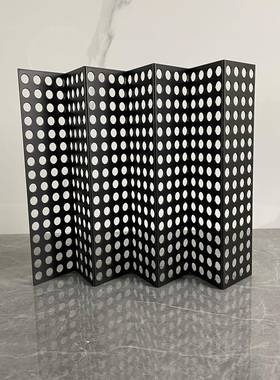 现饰代简约折叠桌面软镂空网片屏风金属托盘样板房售摆楼SO0008处