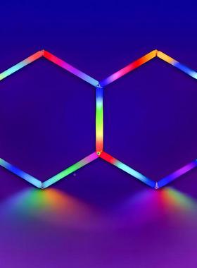 rgbRGB灯具蜂窝防水跨境绚彩氛围灯蜂灯窝汽车4S宽压工位灯l店de