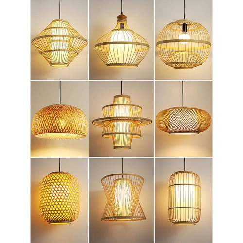 台中式简约竹艺餐馆室竹编田园吊灯厅饭店民宿茶餐卧XL-D0502室阳