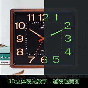 挂钟客厅塑胶现钟表卧室静代挂墙音钟简约创意时挂表家3225用钟