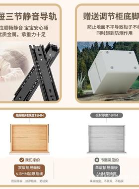 奶油风c床头简约柜柜现代实木CTG02193皮质床边小型超窄20m极简迷