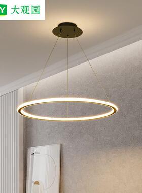 大观园餐厅吊灯led圆环现代简约北欧灯具饭厅餐桌极简餐厅灯357L