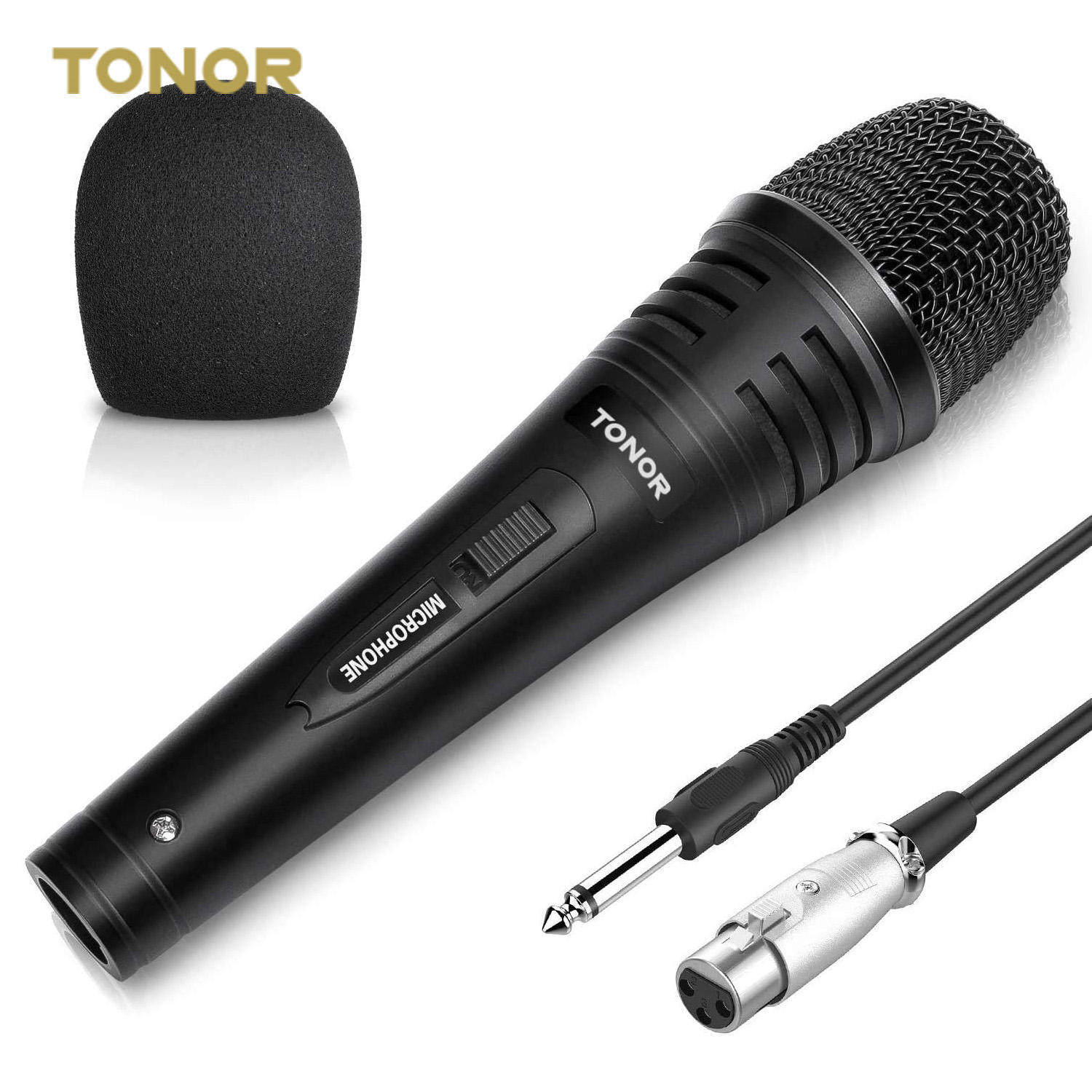 TONOR微型3.5麦克风卡侬手持式卡拉OK动态音调歌金属跨境热销话筒