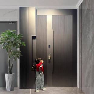 精雕铸铝门一门一景入户门甲级防盗门隔音单开子母门新款别墅大门