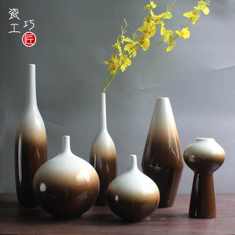 美式新古典软装复古摆件花瓶6件套现代家居陶瓷装饰品