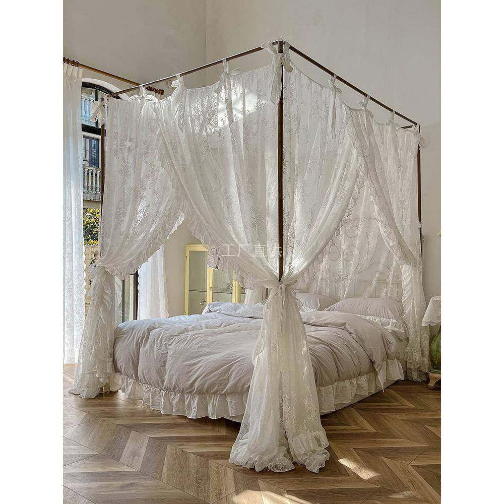 新款公主风蕾丝宫廷蚊帐1.8m床家用三开门落地老式架子床民宿床幔,纺织面料/辅料/配套,纺织机械配件,淘宝优惠券,粉丝福利购,淘宝优惠卷