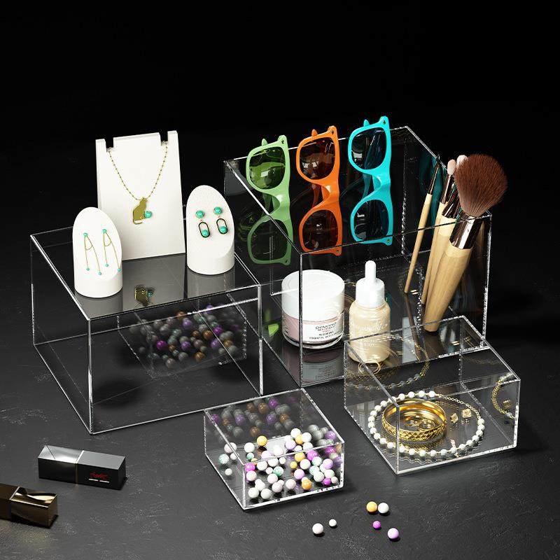 亚克力五面盒高透明立方体有机玻璃罩子奢侈品珠宝展示架自由
