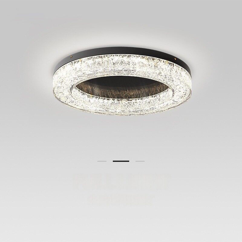 意式极简主卧室灯led树脂吸顶灯现代简约高端轻奢水晶冰裂客厅灯
