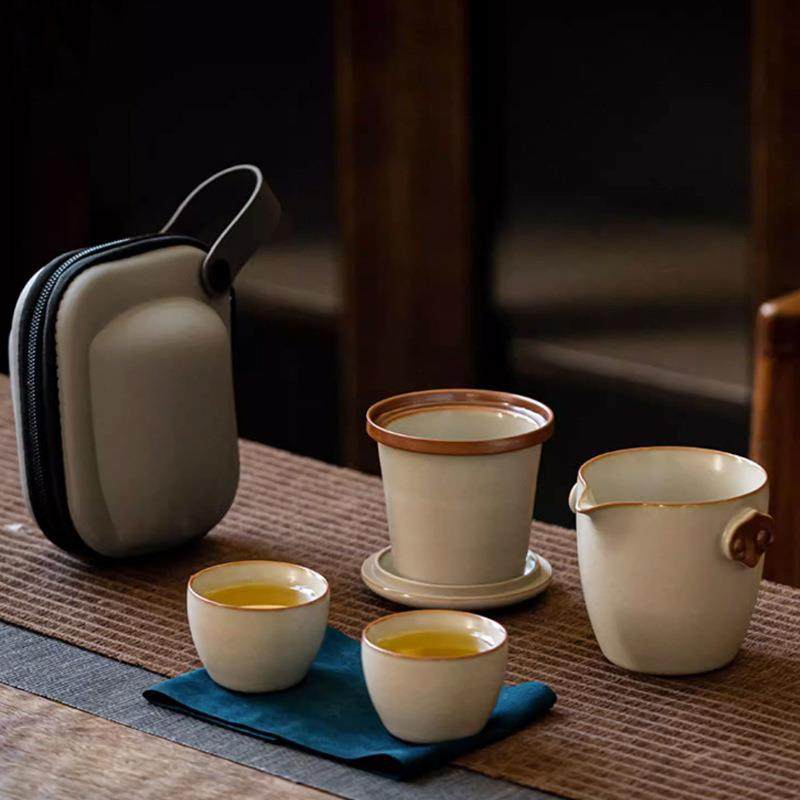 汝窑旅行茶具套装便携简约陶瓷快客杯一壶二杯功夫户外露营泡茶器,节庆用品/礼品,新娘配件,淘宝优惠券,粉丝福利购,淘宝优惠卷