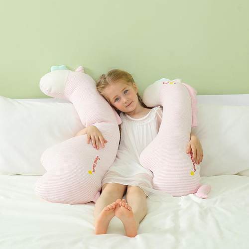 纯棉QCO独侧角兽长条抱枕睡儿童睡腿女生专用觉床上懒人长条枕夹