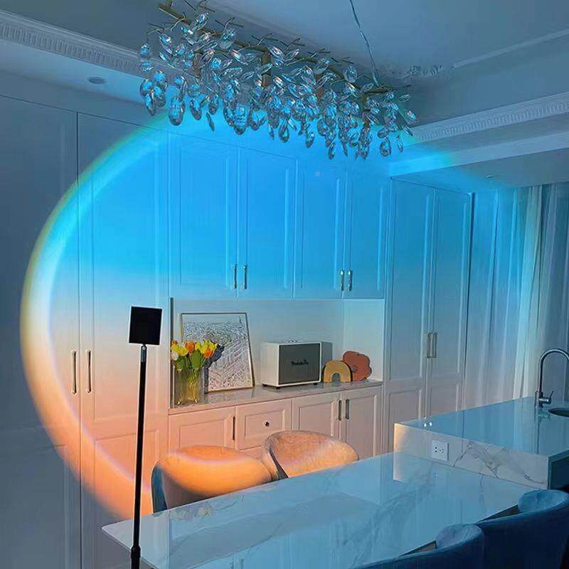 夕14717阳地灯网红景直播背日落落氛围灯客厅日卧室拍照不落摄影