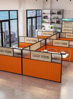 现代矮简约屏艺风公区隔断38382餐办厅火锅店过道半墙围栏铁工业