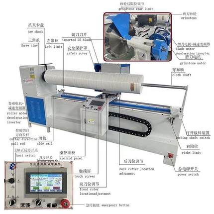 全自动直斜纹电脑控切条机皮YC-2400革布割料数圆刀切捆机滚条机