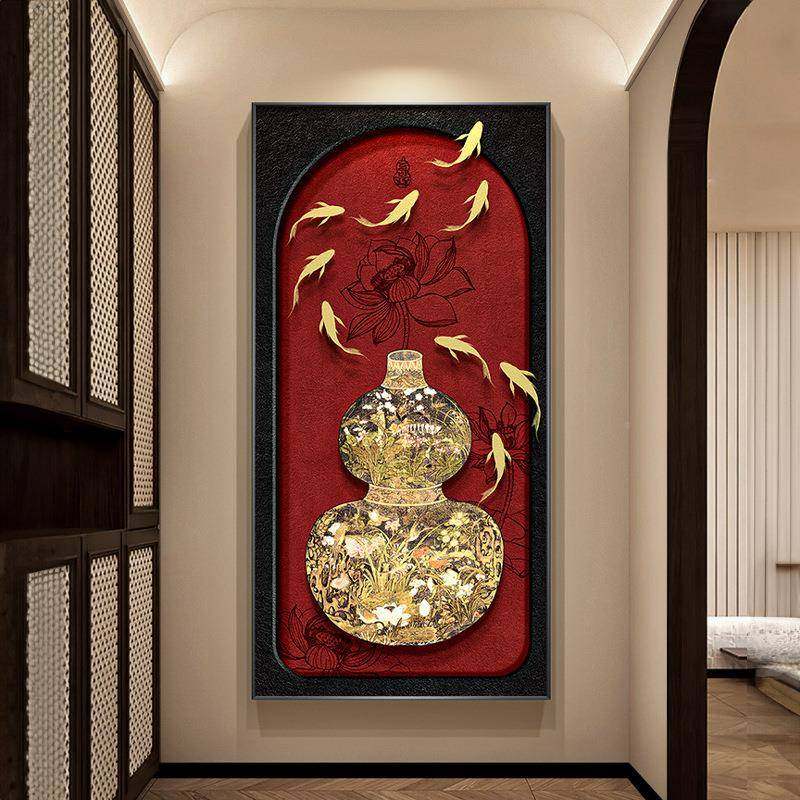 法式复古风葫芦玄关装饰新中式JX240329百福图走廊福过道挂入画画,家居饰品,现代装饰画,淘宝优惠券,粉丝福利购,淘宝优惠卷