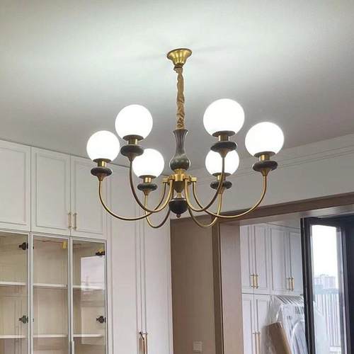 法式客厅魔吊灯中古实木卧室灯复美式古餐厅主灯445中式豆衣帽新