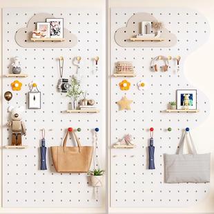 洞洞板木定LBM作墙上物架木置质入户门实厅客玄关木制装饰壁挂收