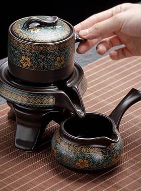 懒人自功夫茶具套装家用泡茶49809壶石磨陶茶瓷冲喝茶杯动轻奢复