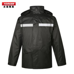 加厚双层黑色雨分衣电时动成人反车光雨衣990体尚套装雨衣