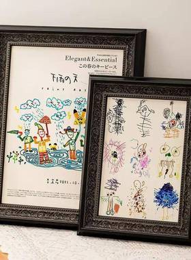 复古黑色级相框空摆台高感方形油画框a框装裱外框挂墙4展示框BwvS