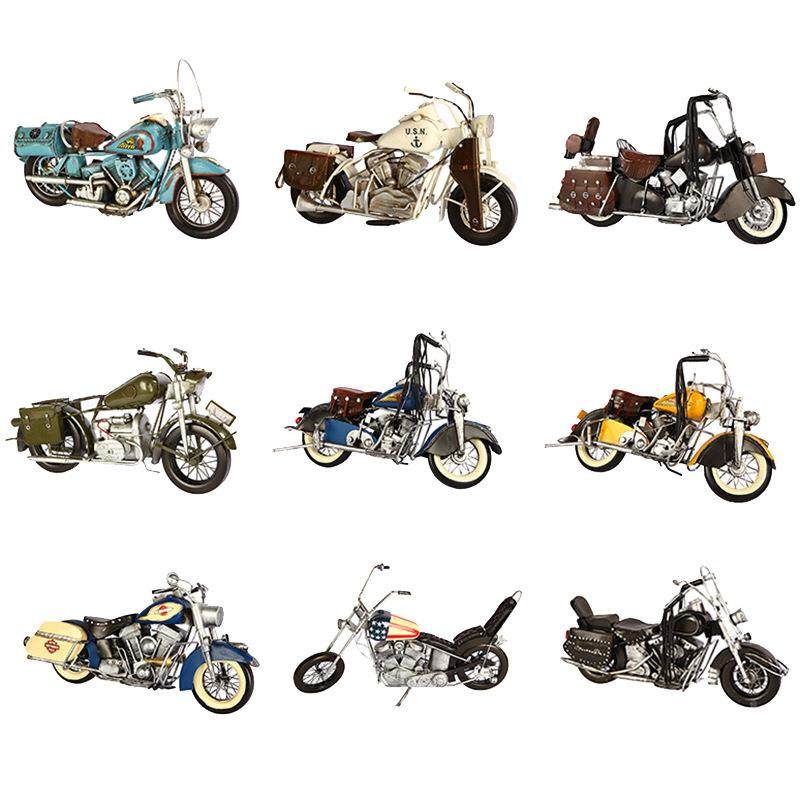 窗老式古第按摩托车模型手工铁FWW复艺印车模橱创意道具摆件装饰