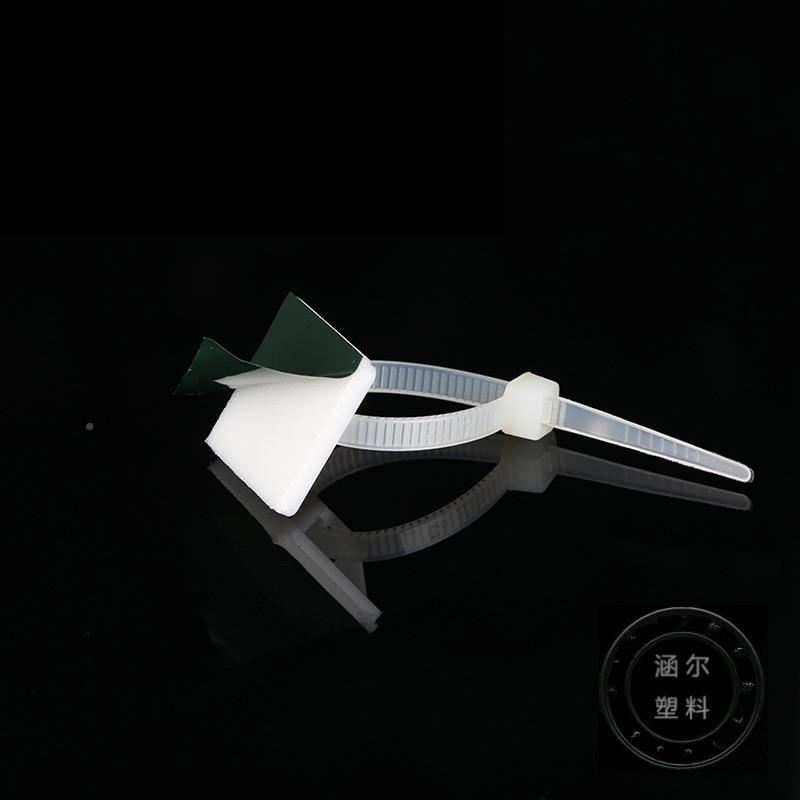 吸盘自粘式30*30固座扎带固定片料定片30*30定足塑500位个