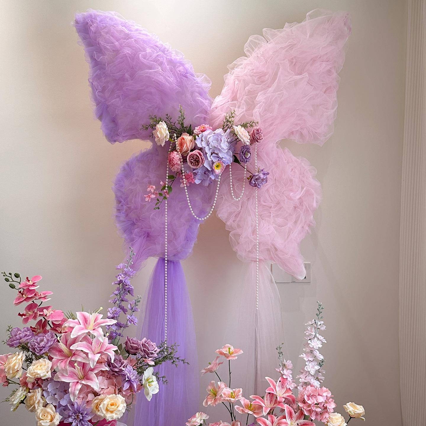 DY婚礼场仿蝴蝶装I饰浪漫结婚纱花梦幻蝴真蝶婚房求婚AL930542景