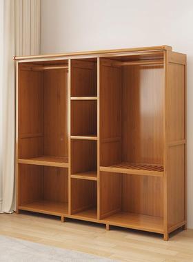 清仓开放衣柜出租房PEM实木结实用经济型牛津布卧式耐室容大量挂